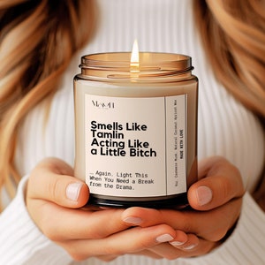 Custom Tamlin&#39;s a Bitch Candle Humorous Candle Acotar Fan Gift Personalized Message Book Lover Candle, Acomaf, A court of Thorns and Roses
