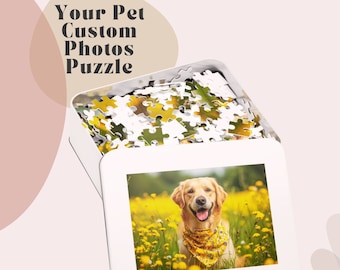 Custom Pet Puzzle From Photo Jinsaw Personalized Photo Gift Dog Cat Photo Portraits Family Pets Custom Puzzle From Your Photo Unique Gift