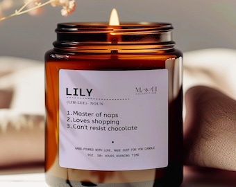 Personalized Name Definition Candle Custom Funny Birthday Gift for Best Friend Mom Dad Sister Aunt Coworker Unique Personalized Candle for