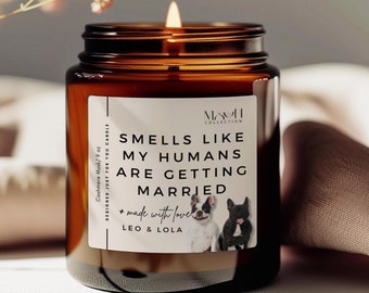 Custom Dog Bridal Shower Candle Personalized Dog Parents Engagement Candle, Custom Pet Photo,Cat Dog Mom And Dad Bridal Gift Dogs Candle