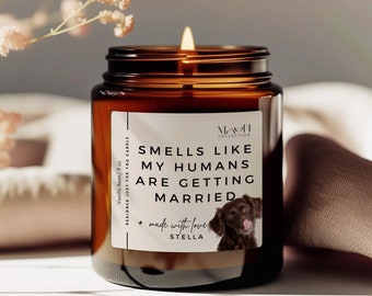 Personalized Dog Parents Engagement Candle Custom Pet Photo Engagement Gift, She Said Yes Present, Dog Mom And Dad Bridal Gift Dogs Candle