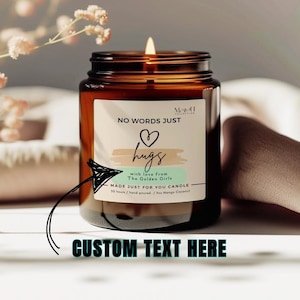 Custom No Words Just Hugs Candle, Sending You Hugs in Candle, Thinking of You Gifts,Get Well Soon Gift for,Sympathy Heart Candle Gift Hug