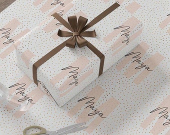 Papel de regalo personalizado con collage de nombres, papel de regalo personalizado con nombre, papel de regalo personalizado, papel de regalo de cumpleaños, papel de regalo para baby shower