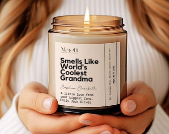 Personalisierte Gerüche wie die coolste Oma-Kerze der Welt, Geschenk für Großmutter, Mutter, Oma-Geschenkkerze, lustige Oma-Kerze, kundenspezifische Textkerze