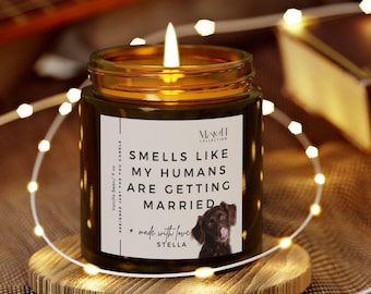 Dog Parents Getting Married Candle Custom Dog Bridal Shower Candle Cat Engagement Candle, Custom Pet Photo,Cat Dog Mom And Dad Bridal Gift