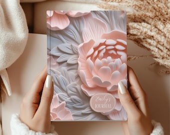 Personalized Diary Journal for Teenage Girl, Custom Name Notebook, Birthday Gift for Teen Girl, Wildflowers Hardcover Kids Notebook