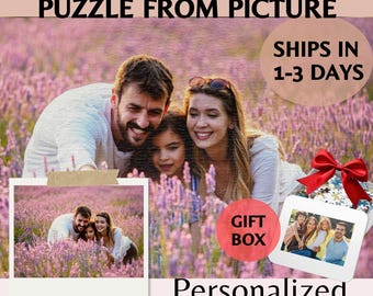 Custom Photo Puzzle Jigsaw Personalized Picture Gift Portraits Family Pets Puzzle Custom Photo Puzzle Anniversary Gift Birthday Puzzle
