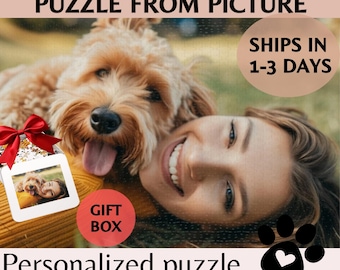 Custom Photo Puzzle From Picture Jigsaw Personalized Photo Gift Dog Cat Photo Portraits Family Pets Custom Puzzle From Your Photo UniqueGift