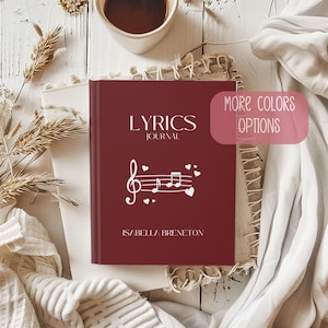 Personalized Musical Notebook Lyric Journal Custom Songwriting Notebook Musician Diary Gift for Songwriters Writing Lyrics Womens Lyric Book