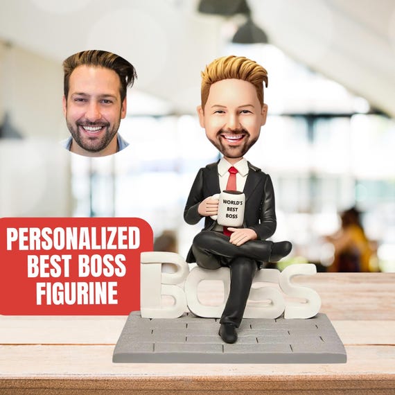 Custom Bobblehead Personalized Best Boss Figurine with Engraved