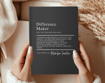 Difference Maker Journal, Personalized Coworker Birthday Gift Difference Maker Definition Mentor Custom Appreciation Gift Leader Friend Boss