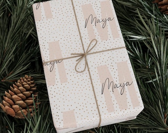Custom Name Collage Personalized Wrapping Paper, Personalized Name Wrapping Paper Custom Gift Wrap Birthday Wrapping Paper Baby Shower Wrap