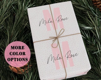 Papel de regalo personalizado con collage de nombres, papel de regalo personalizado con nombre, papel de regalo personalizado, papel de regalo de cumpleaños, papel de regalo para baby shower