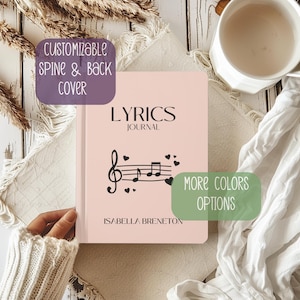 Personalized Musical Notebook Lyric Journal Custom Songwriting Notebook Musician Diary Gift for Songwriters Writing Lyrics Womens Lyric Book