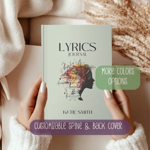 Personalized Musical Notebook Lyric Journal Custom Songwriting Notebook Musician Diary Gift for Songwriters Writing Lyrics Womens Lyric Book