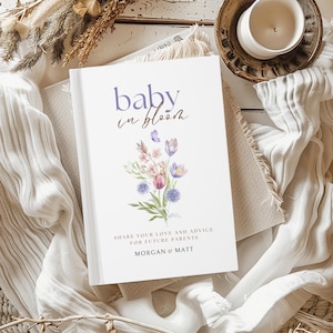 Personalized Baby in Bloom Baby Shower Guest Book Custom Wishes for Baby Advice for Parents Keepsake Journal Gender Reveal Sign In Book