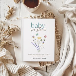 Personalized Baby in Bloom Baby Shower Guest Book Custom Wishes for Baby Advice for Parents Keepsake Journal Gender Reveal Sign In Book