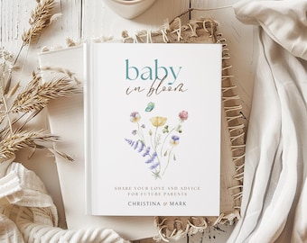 Personalized Baby in Bloom Baby Shower Guest Book Custom Wishes for Baby Advice for Parents Keepsake Journal Gender Reveal Sign In Book