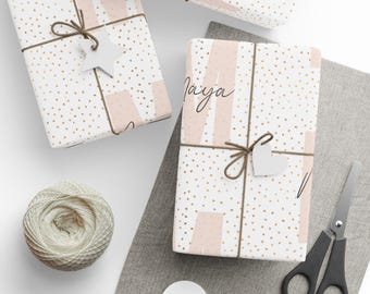 Papel de regalo bohemio para bebé, collage de nombres personalizado, papel de regalo con nombre personalizado, papel de regalo personalizado, papel de regalo de cumpleaños, papel de regalo para baby shower para niños