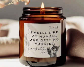 Dog Parents Getting Married Candle Custom Dog Bridal Shower Candle Cat Engagement Candle, Custom Pet Photo,Cat Dog Mom And Dad Bridal Gift