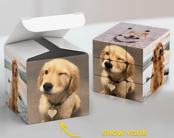 Magic Photo Cube  Custom Photo Rubik's Cube Personalized Cube Puzzle Gift With 6 Pictures Unique Mother day Pet Anniversary Birthday Gift