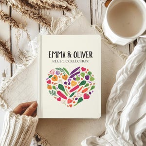 Personalized Recipe Book Binder Custom Family Cookbook Name Recipe Book Cooking Journal Heart Bridal Shower Gift Notebook for Couple Gift