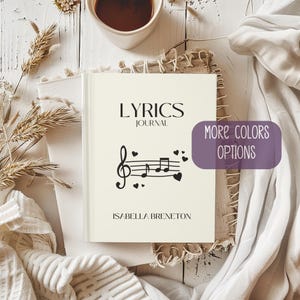 Personalized Musical Notebook Lyric Journal Custom Songwriting Notebook Musician Diary Gift for Songwriters Writing Lyrics Womens Lyric Book