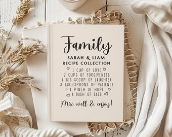 Libro de recetas personalizado Libro de cocina familiar personalizado Libro de recetas con nombre Diario de cocina para parejas Regalo de compromiso Chef familiar Inauguración de la casa para parejas