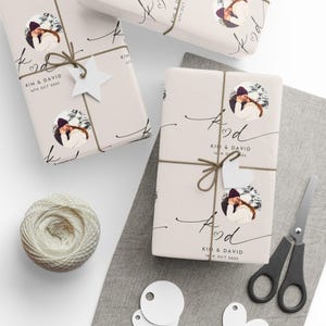 Wedding Gift Wrapping Paper Personalized Photo Wrapping Paper,Bridal Shower Gift Wrap Engaged Gift Wrapping Paper Mr&Mrs Gift Wrapping Paper