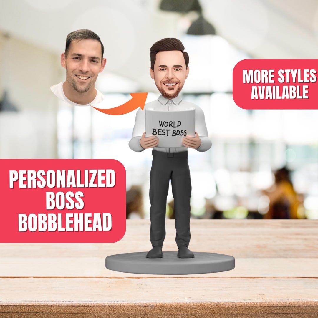 Custom Bobblehead Personalized Best Boss Figurine With Engraved Text ...