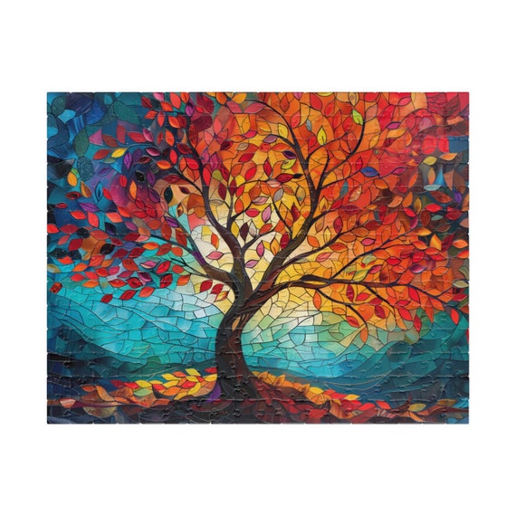 Baum Des Lebens Puzzle – 1000 Teile, 50x70 Cm, Buntes Kunstpuzzle, Mit Referenzposter