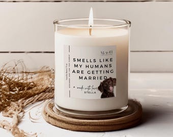 Dog Parents Getting Married Candle Custom Dog Bridal Shower Candle Cat Engagement Candle, Custom Pet Photo,Cat Dog Mom And Dad Bridal Gift