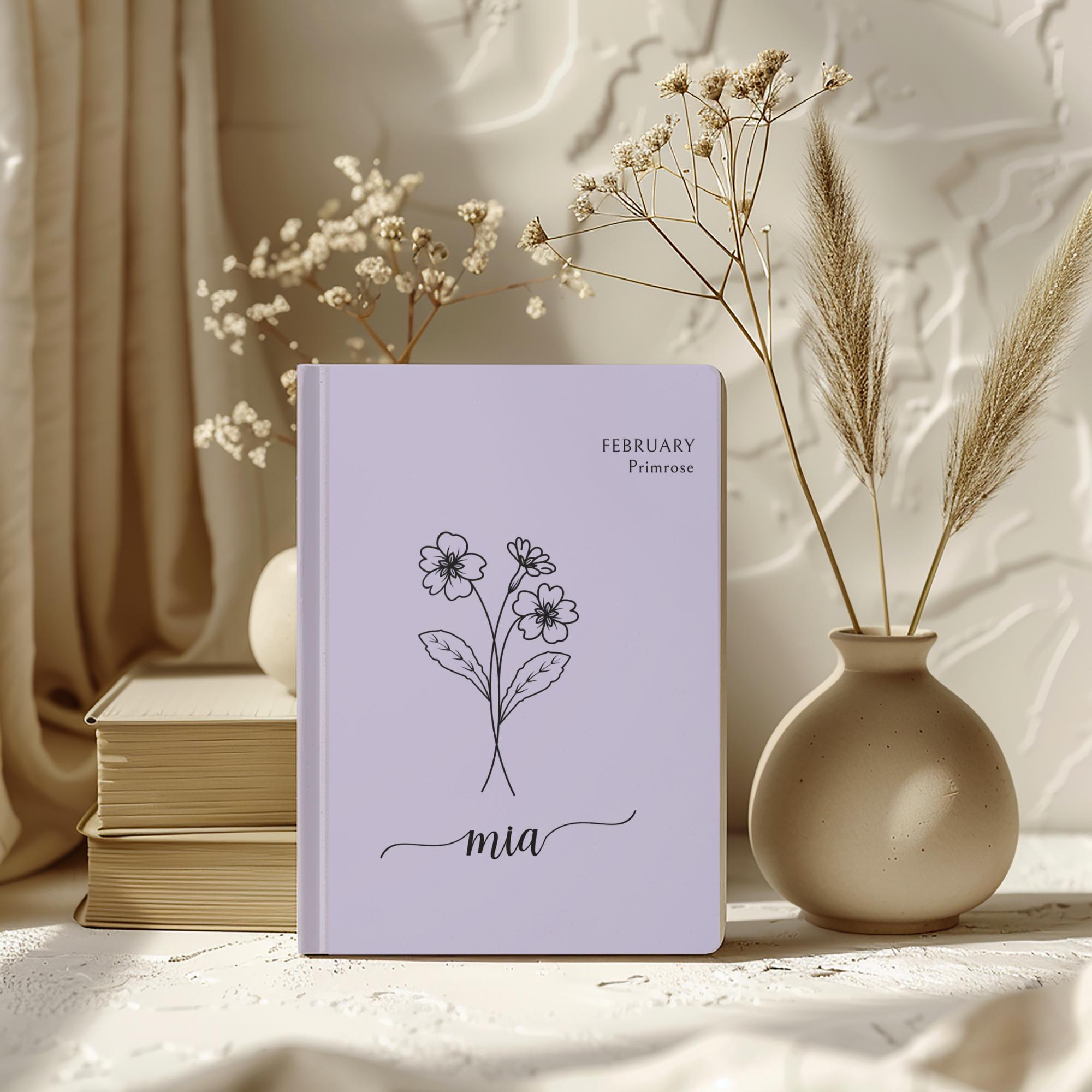 Customized Birth Month Flower Journal Personalized Birth Month Flower ...