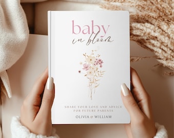 Personalized Baby Shower Guest Book Baby in Bloom Custom Wishes for Baby Advice for Parents Keepsake Journal Gender Reveal Sign In Book