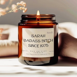 Funny 50th Birthday Candle Badass Bitch Since 1975 Funny Birthday Candle Sister Friend Birthday Candle Fifty and Fabulous Turning 50 Gift