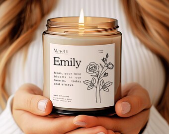 Personalized Birth Month Flower Candle,Birthdate Candle, Custom Message Birthday Candle, Birthday Gift for Her, Friend, Mom,Birth Month Gift
