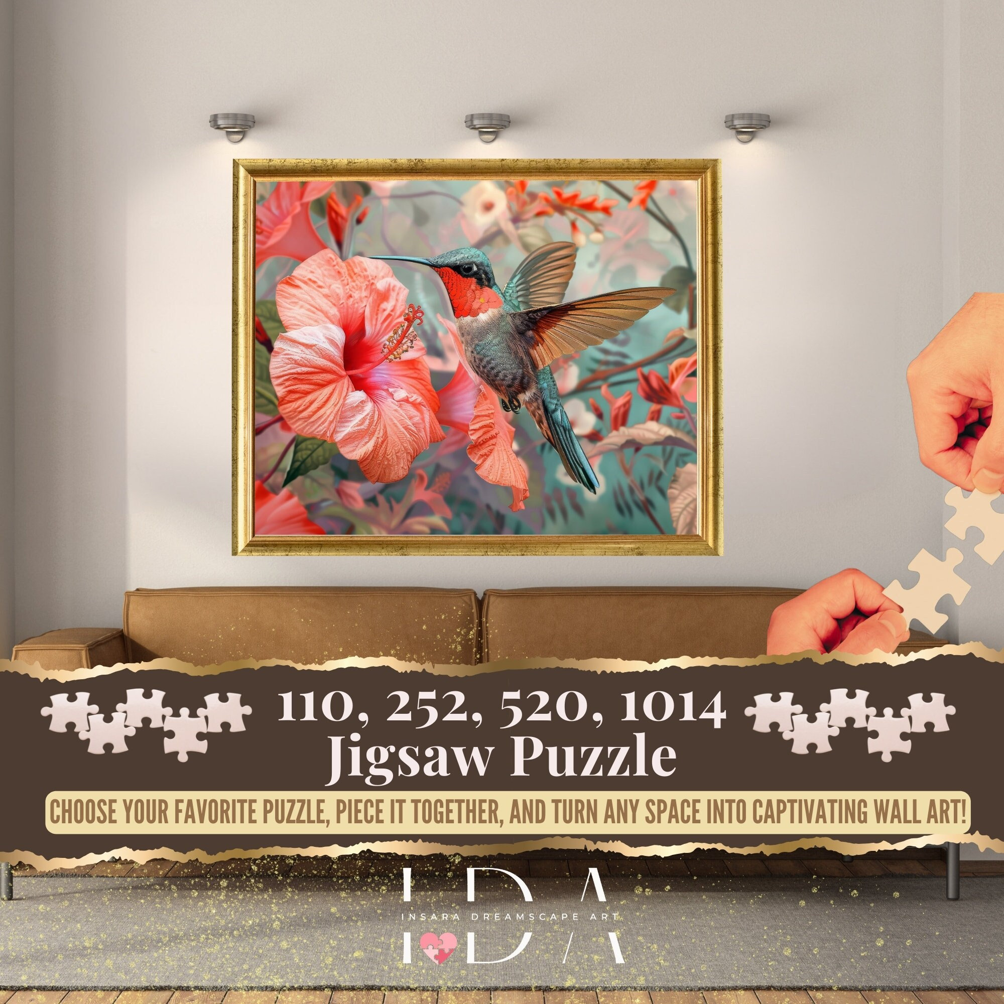 BBOLDIN Hummingbird Flower Puzzle - 1000 Piece Nature Jigsaw Puzzle For Adults