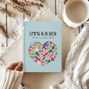 Personalized Recipe Book Binder Custom Family Cookbook Name Recipe Book Cooking Journal Heart Bridal Shower Gift Notebook for Couple Gift