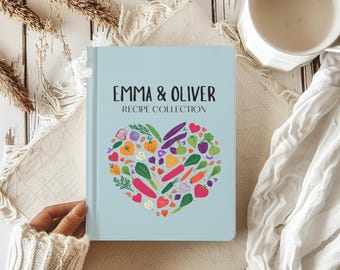 Personalized Recipe Book Binder Custom Family Cookbook Name Recipe Book Cooking Journal Heart Bridal Shower Gift Notebook for Couple Gift
