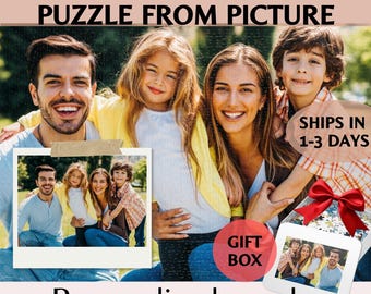 Custom Puzzle From Photo Jigsaw Personalized Picture Gift Portraits Family Pets Puzzle Custom Photo Puzzle Anniversary Gift Birthday Puzzle