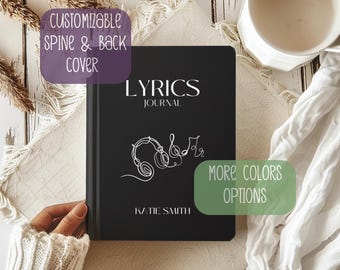 Personalized Lyric Journal Custom Songwriting Notebook Musician Diary Gift for Songwriters Writing Lyrics Musical Journal Gift for Musician