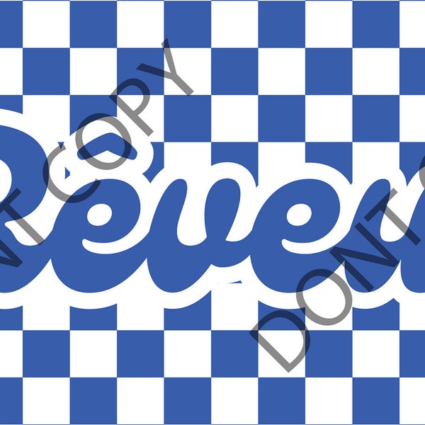 Retro Reveur Ron Clark Blue Checkered House Tee Shirt Design Printable PNG SVG Cut File School Spirit