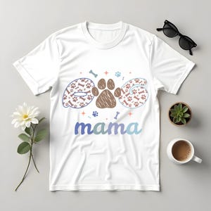 Dog Mama Png, Dog Paw Png, Dog Mom Png, Paw Mama Png | Mother&#39;s Day Gift, Gift for Dog Mama, Gift for Mama, Gift for Mom | Retro Mom Png