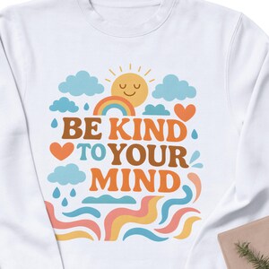 Be Kind Retro Typography PNG: Mental Health Sublimation Design (Digital Download)