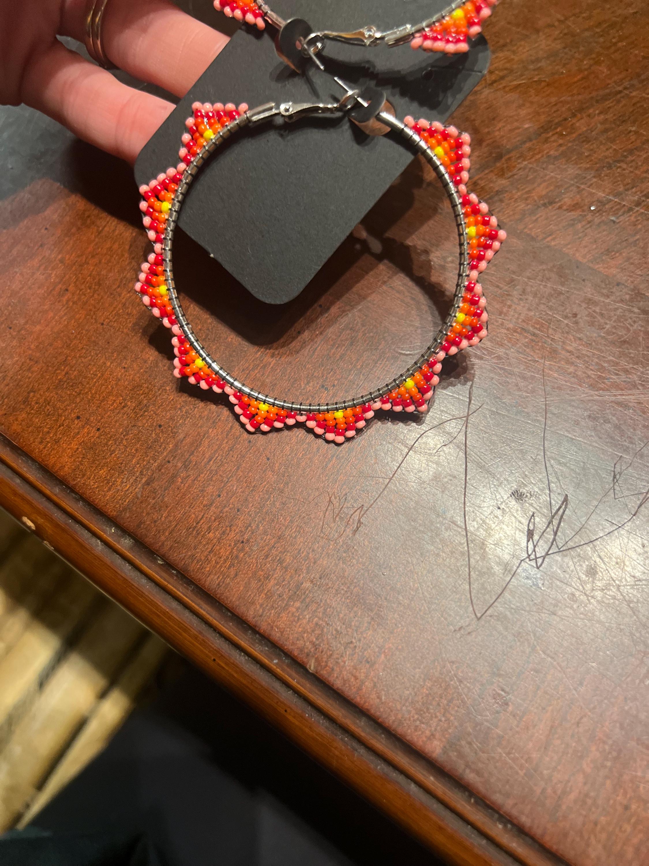 Beaded hoop earrings main image 0