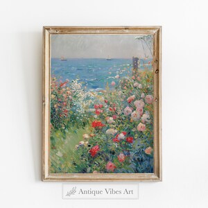 Printable Wildflower Field Wall Art, Vintage Farm House, Vintage Wildflower Field Art, Botanical Wildflower Art, Digital Download | A15