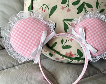 Pink Plaid Coquette Minnie Ears
