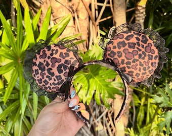 Cheetah Coquette Ears, Lace Mouse Ears, Coquette Mouse Ears