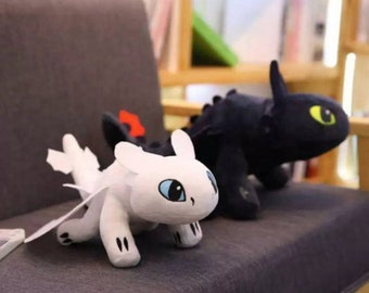 How to Train Your Dragon Plush Toy  Night Fury Light Fury Cute Stuffed Doll Gift