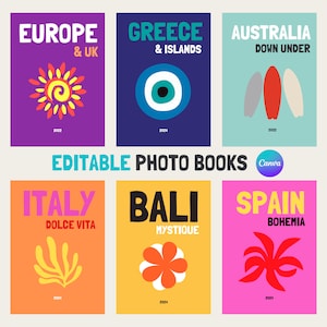 Assouline-Inspired Travel Photo book Template - Fully Customisable via Canva